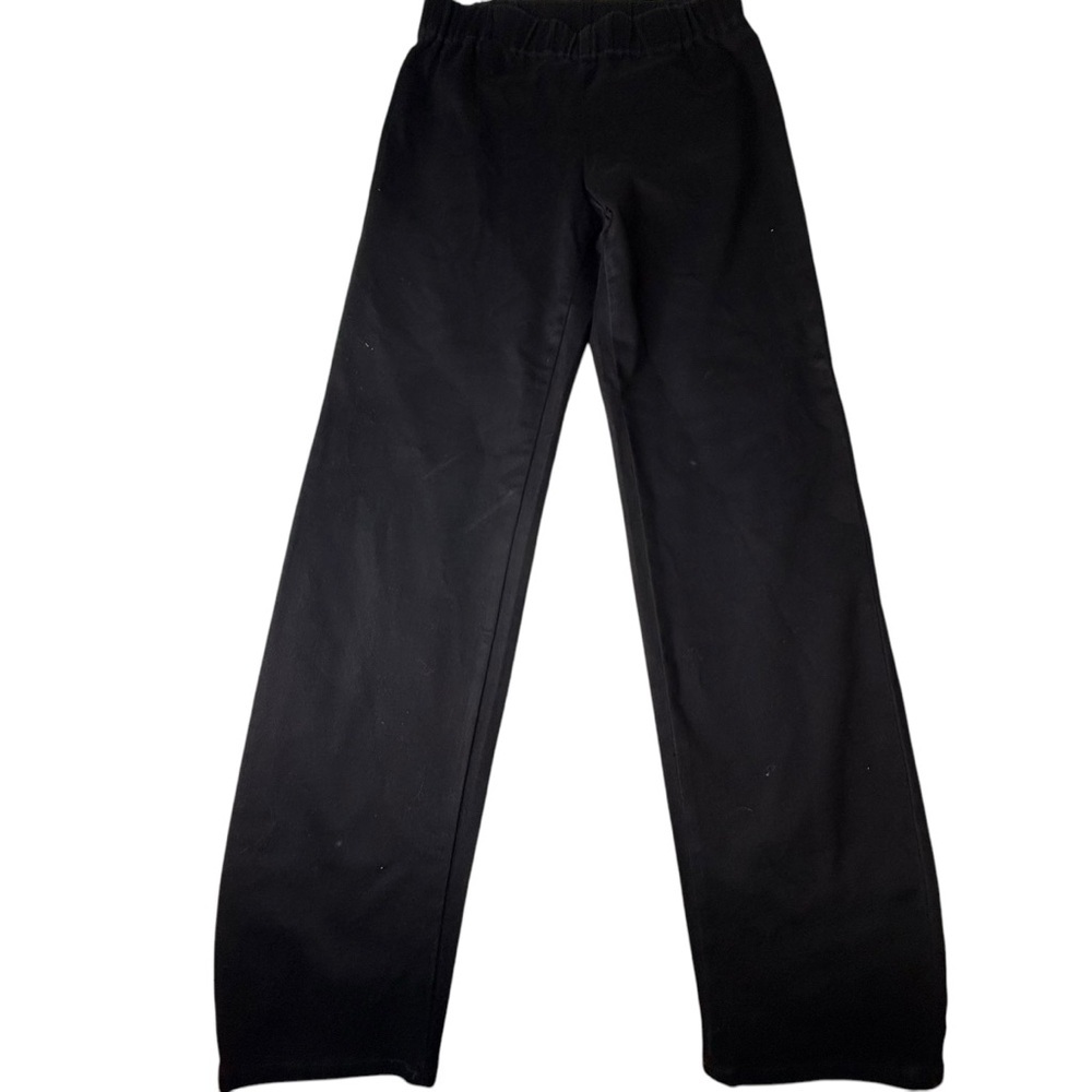 Soft Surroundings‎ Black Wide Leg Pull On Pants Elastic Waist Trousers